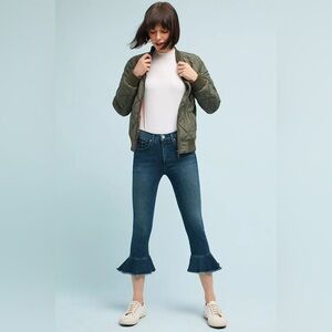 ANTHROPOLOGIE McGuire Denim Bohemia Mid-Rise Flounced Jeans Crop‎